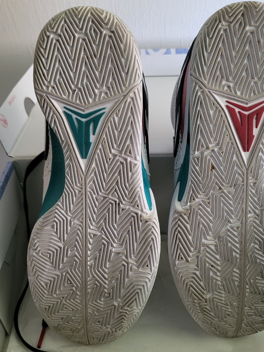 Nike JA 1 Reverse Scratch White Teal Accent Athletic Sneakers - Picture 5 of 8